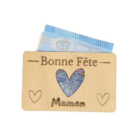 Porte Carte Cadeau En Bois Bonne Fête Maman