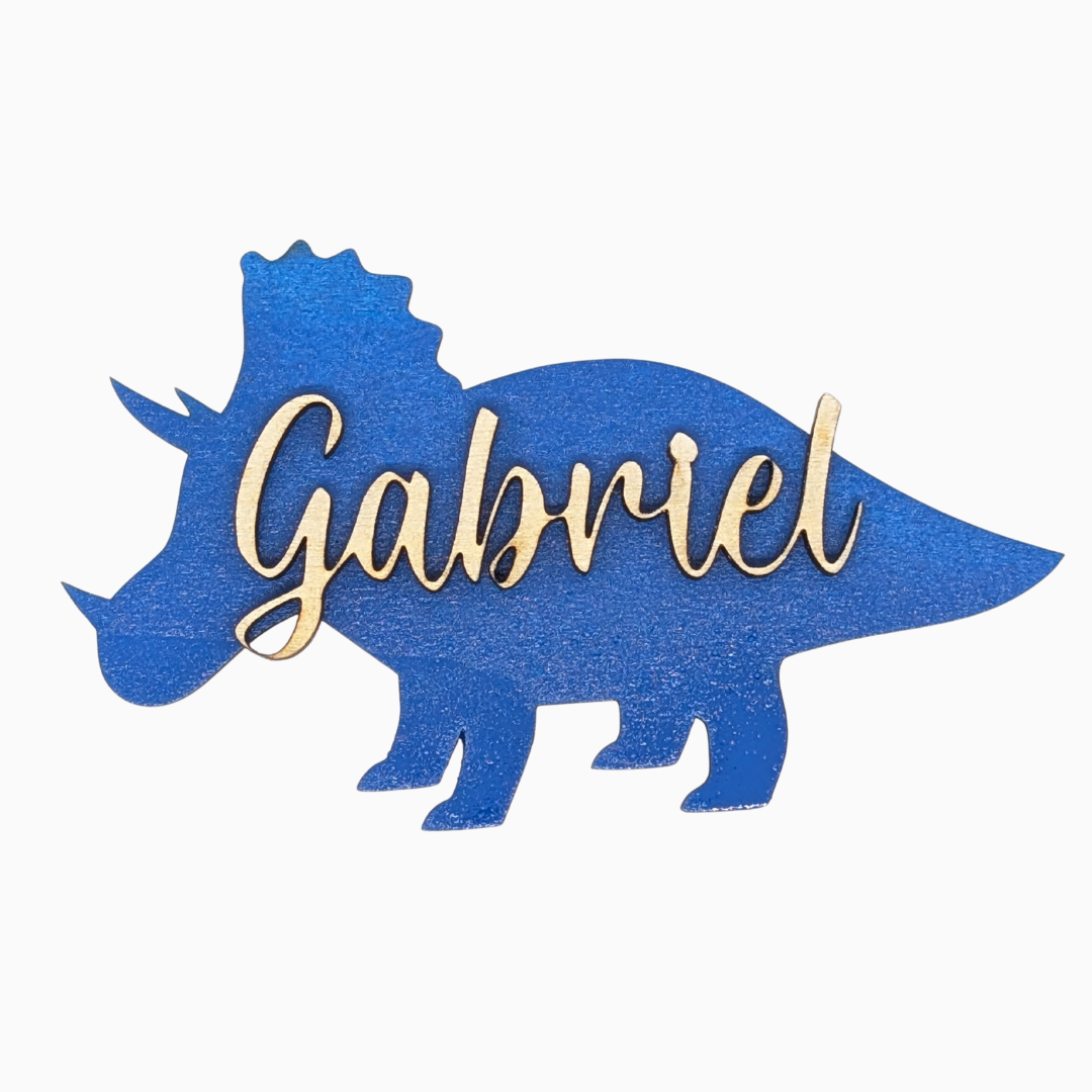 Prénom en bois dinosaure pour enfant