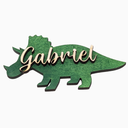 Prénom en bois dinosaure pour enfant