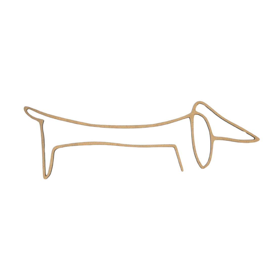 Silhouette teckel en bois