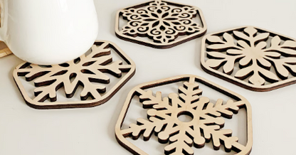 Dessous de verre en bois flocons - Mobju